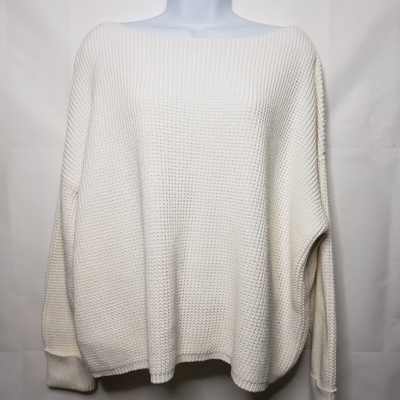 French Connection Sweaters - French Connection Waffle Knit White Sweater